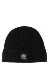 Stone Island Black Virgin Wool Beanie