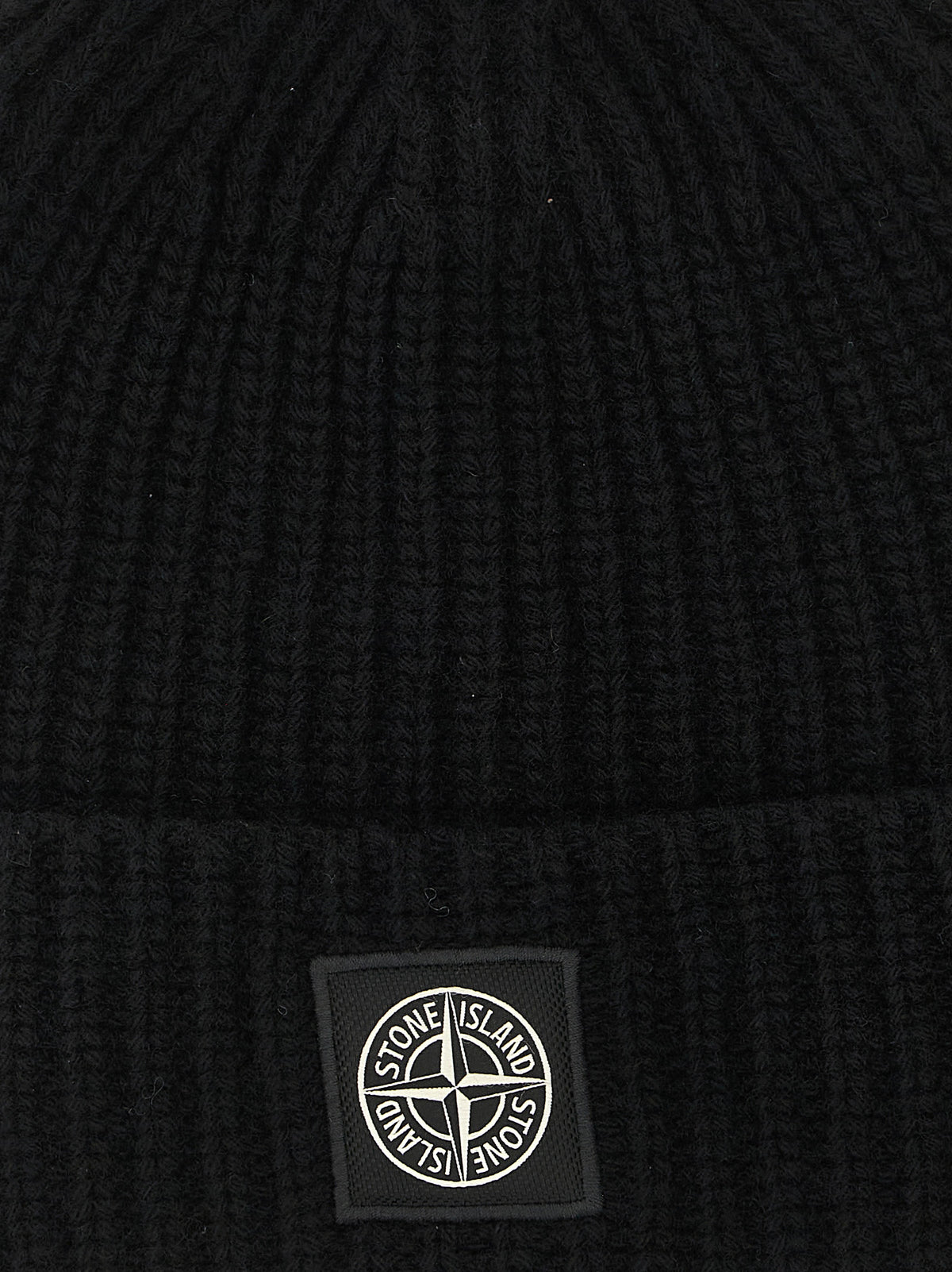 Stone Island Black Virgin Wool Beanie
