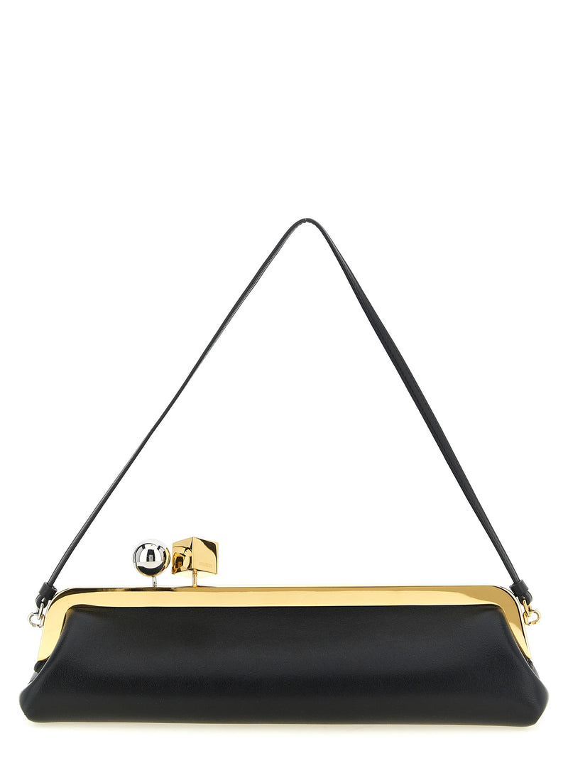Jacquemus La Pochette Salon Black Lamb Leather Clutch Bag