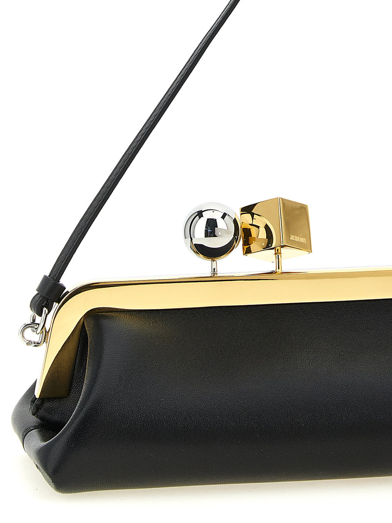 Jacquemus La Pochette Salon Black Lamb Leather Clutch Bag