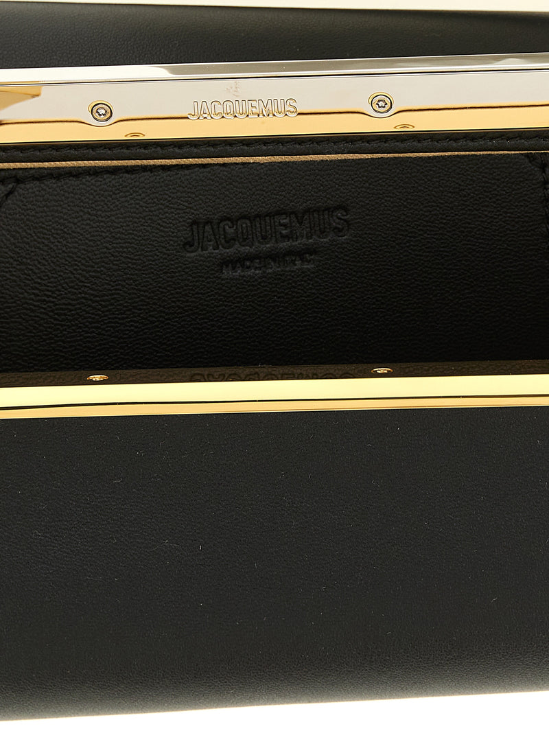 Jacquemus La Pochette Salon Black Lamb Leather Clutch Bag