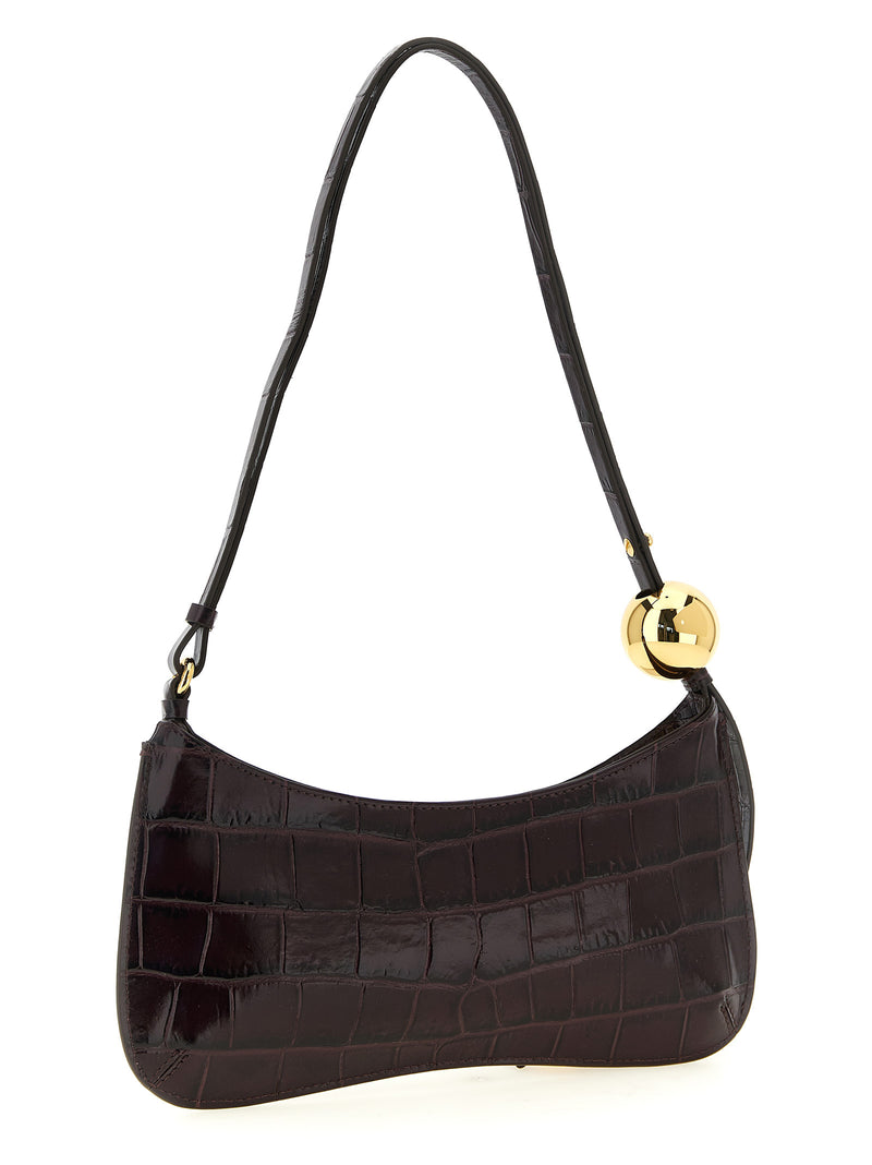 Jacquemus Le Bisou Perle Bordeaux Calfskin Shoulder Bag