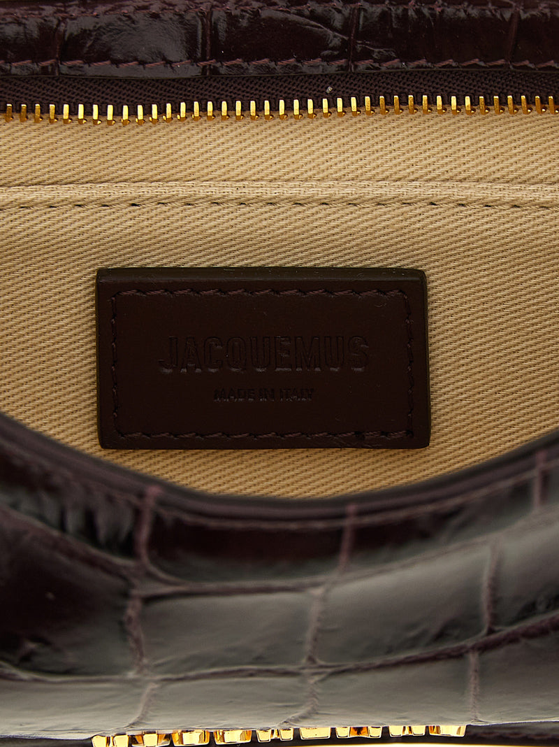 Jacquemus Le Bisou Perle Bordeaux Calfskin Shoulder Bag