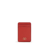 Valentino Garavani Red Calf Leather Bos Taurus Wallet