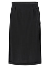 Maison Margiela Black Virgin Wool Midi Skirt