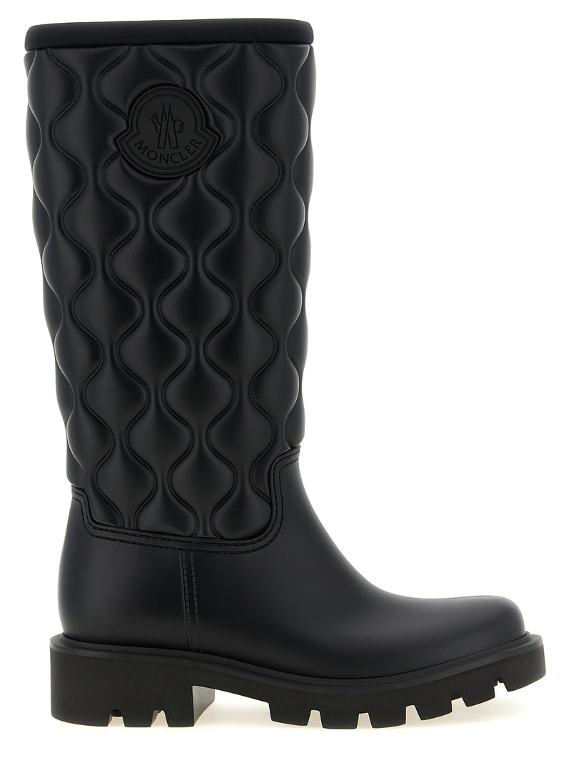 Moncler Kickstream Black PVC Over The Knee Boots