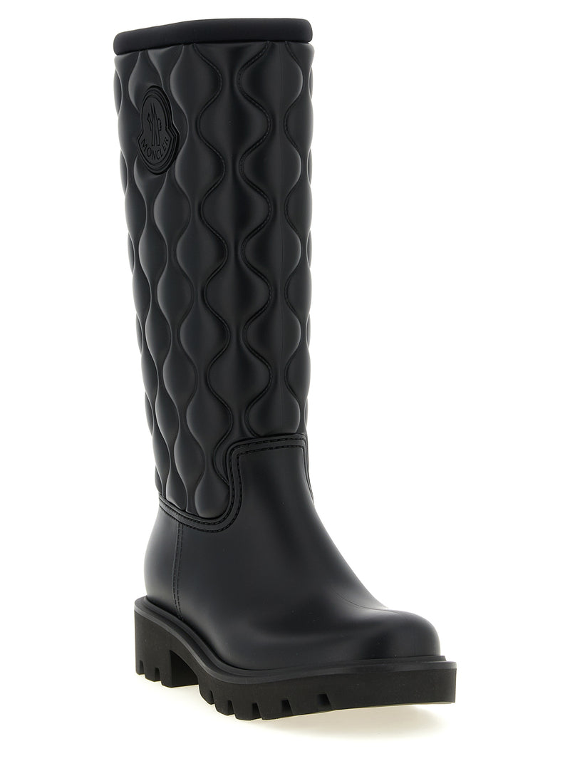Moncler Kickstream Black PVC Over The Knee Boots