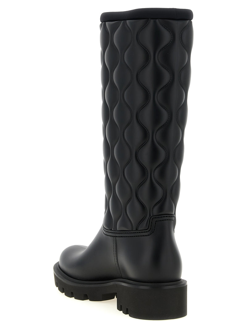 Moncler Kickstream Black PVC Over The Knee Boots