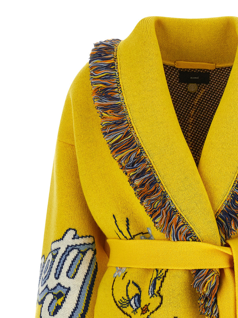 Alanui Multicolor Virgin Wool Cardigan - Hula Tweety Edition