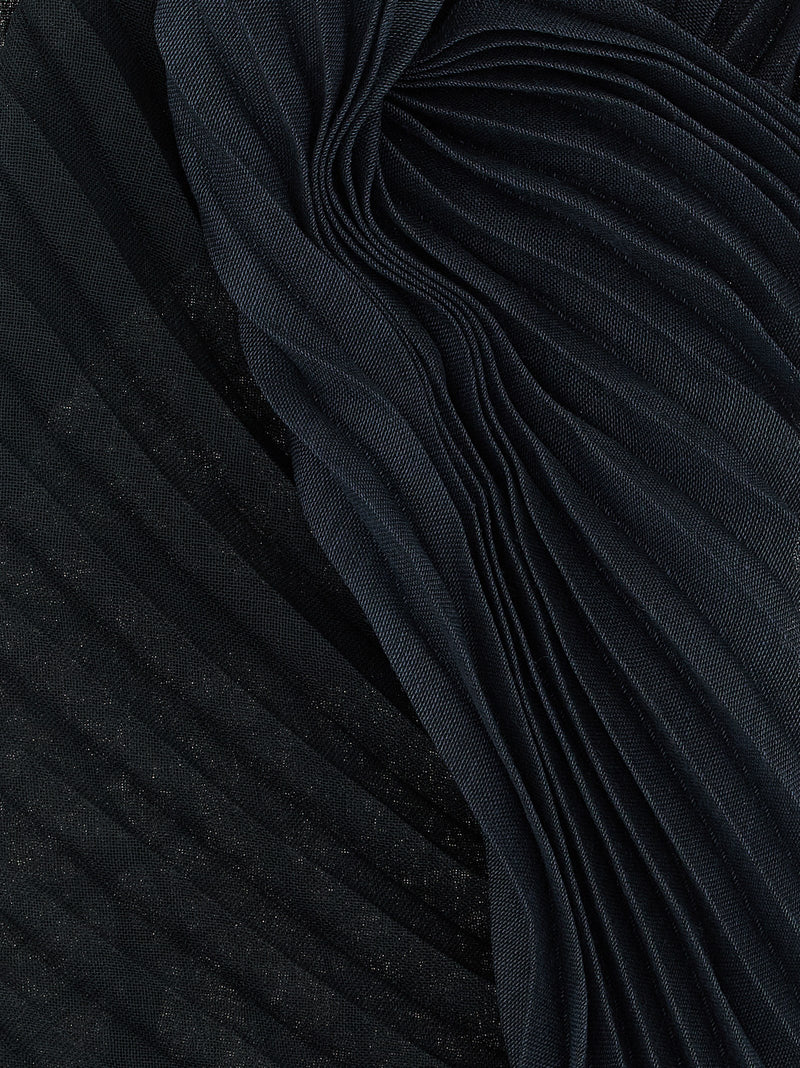 Issey Miyake Gradation Ramie Pleats Black Scarf