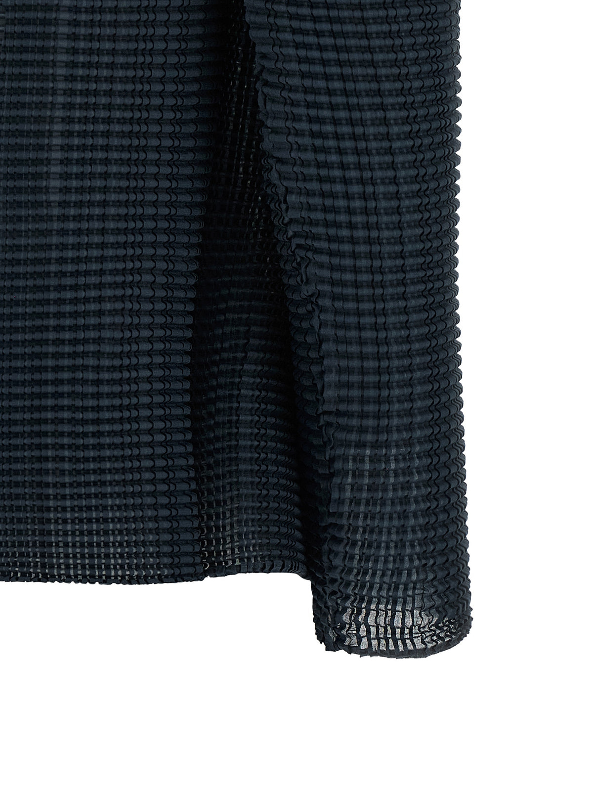 Issey Miyake Wooly Pleats-68 Blue Polyester Cardigan