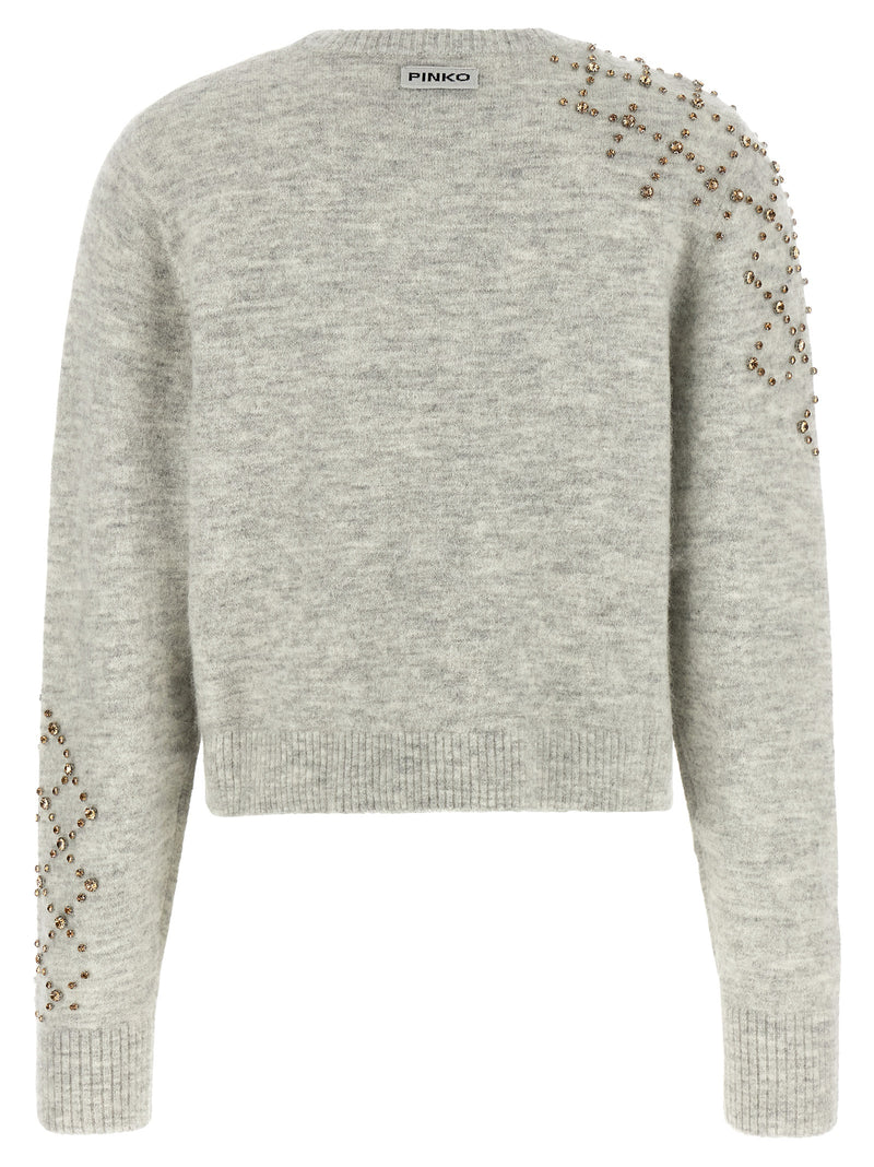 PINKO Gray Wool Cardigan - Luxurious Cropped Sweater