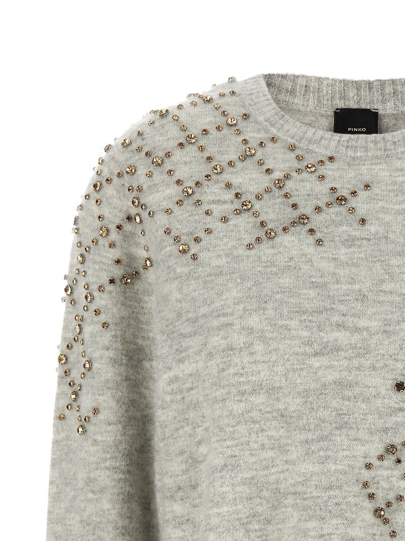 PINKO Gray Wool Cardigan - Luxurious Cropped Sweater