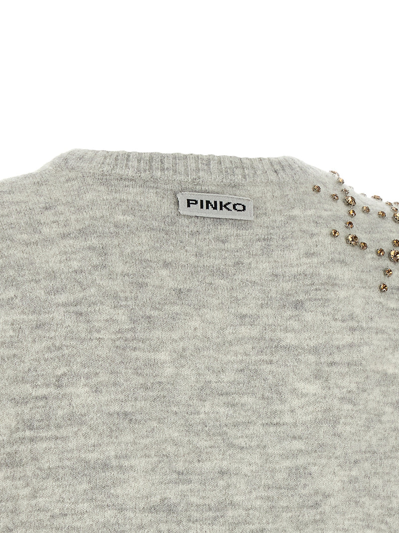 PINKO Gray Wool Cardigan - Luxurious Cropped Sweater