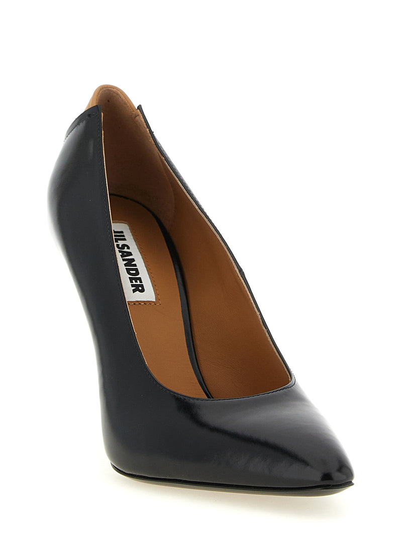 Jil Sander Alma Black Calfskin High Heel Pumps