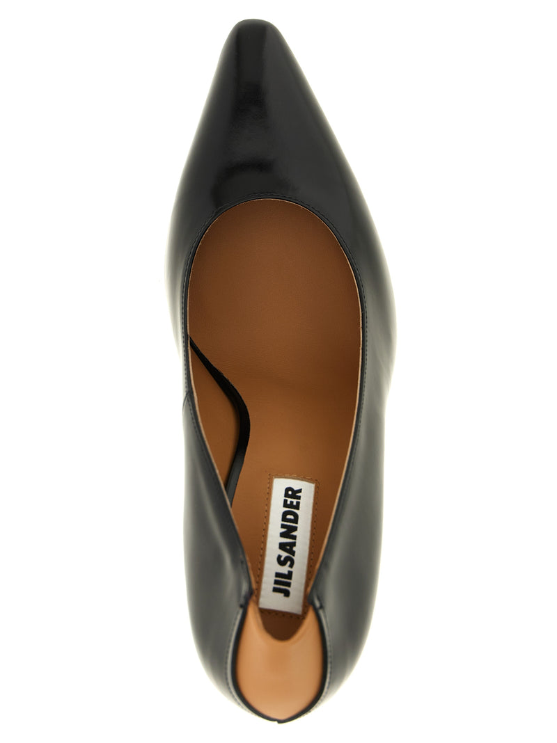Jil Sander Alma Black Calfskin High Heel Pumps