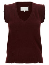 Maison Margiela Bordeaux Virgin Wool Sleeveless Jacket