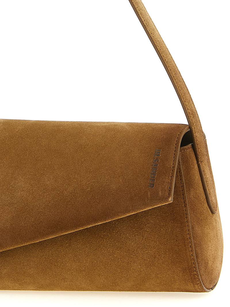 Jil Sander Kante Brown Calfskin Shoulder Bag