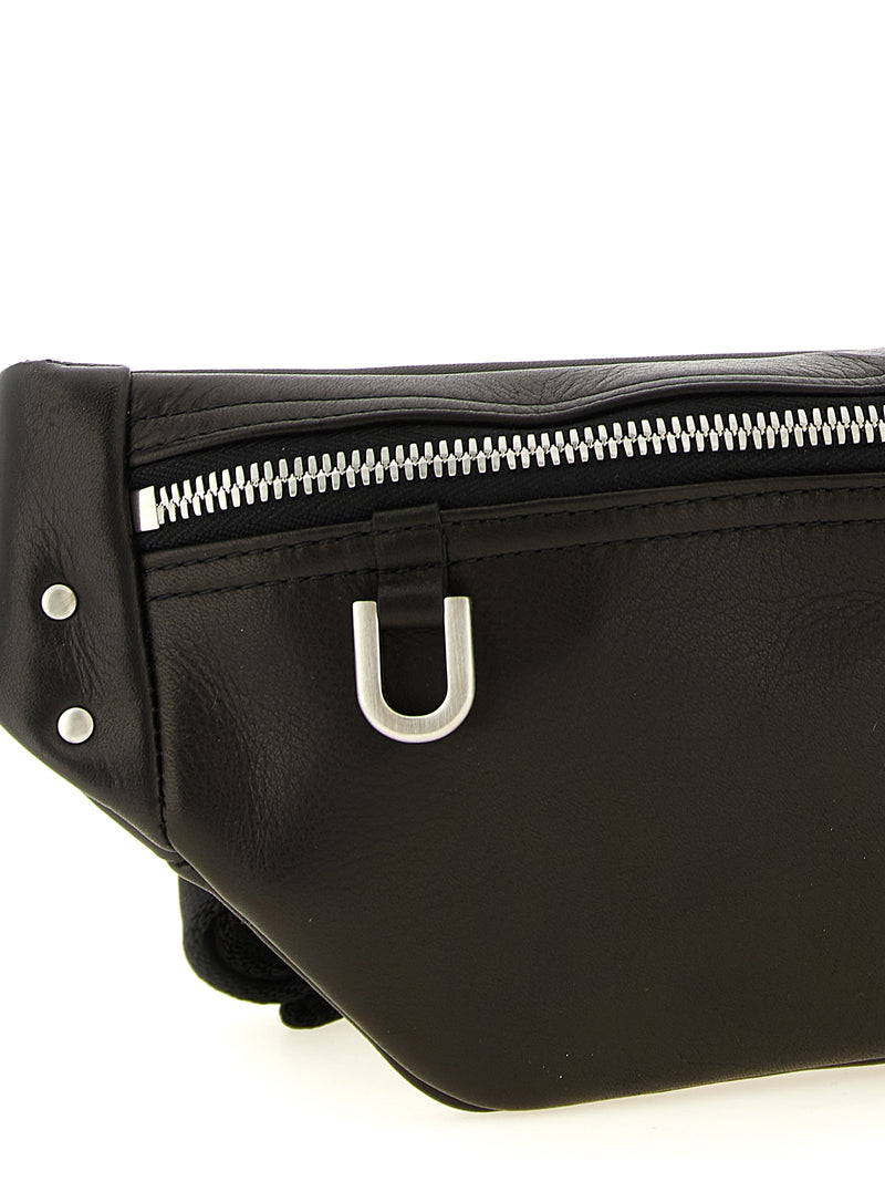 Rick Owens Black Calfskin Crossbody Bag - Geo Bumbag