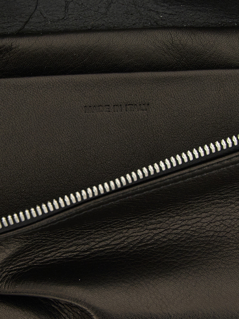 Rick Owens Black Calfskin Crossbody Bag - Geo Bumbag