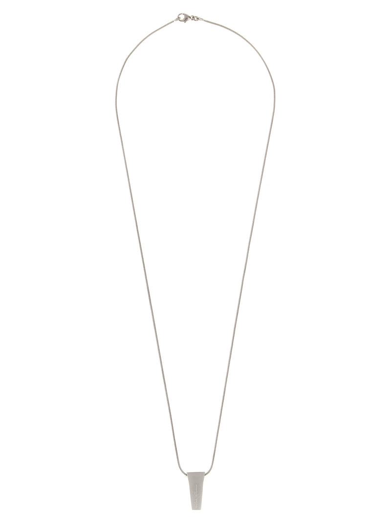 Rick Owens Silver Brass Necklace - Mini Crystal Trunk Design