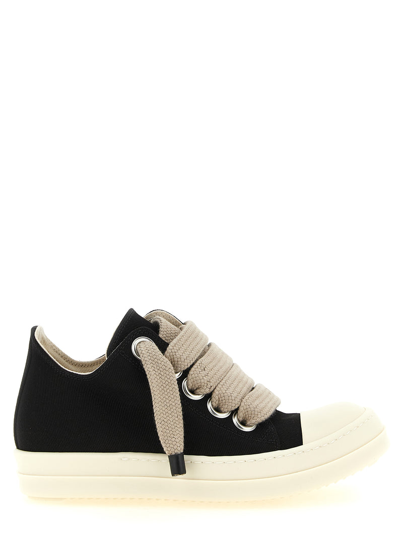 DRKSHDW Jumbolace Low Top Sneakers in Black Cotton