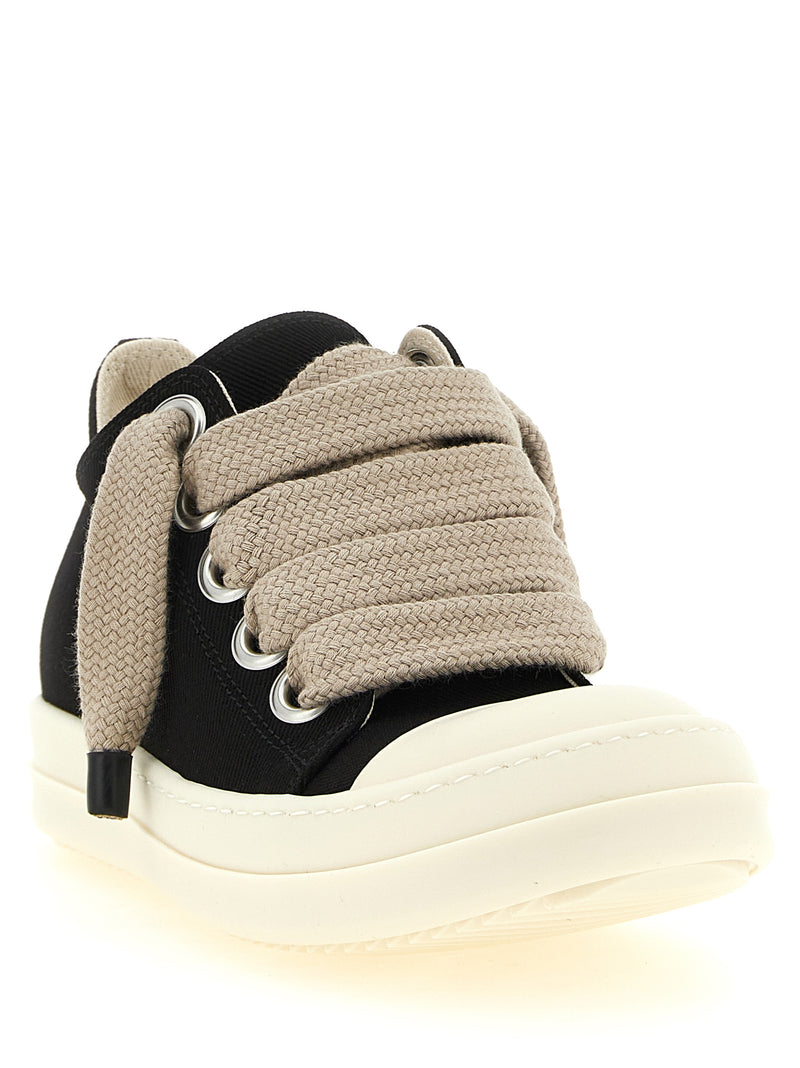 DRKSHDW Jumbolace Low Top Sneakers in Black Cotton