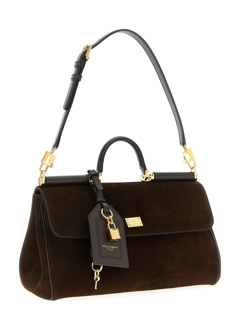 Dolce & Gabbana My Sicily Brown Calfskin Handbag