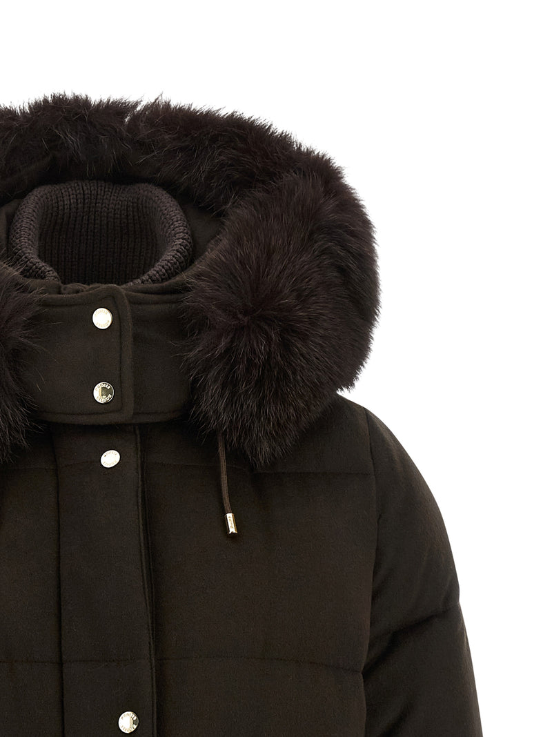 MooRER Attica Brown Wool Full-Length Jacket