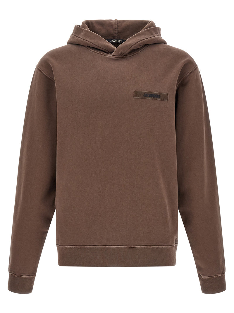Jacquemus Le Hoodie Gros-Grain Brown Cotton Sweatshirt