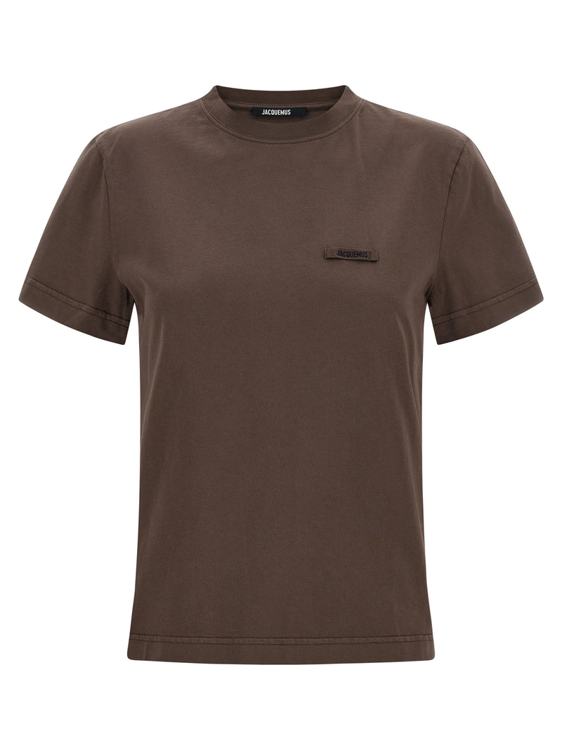 Jacquemus Le T-shirt Gros-Grain Brown Cotton T-Shirt