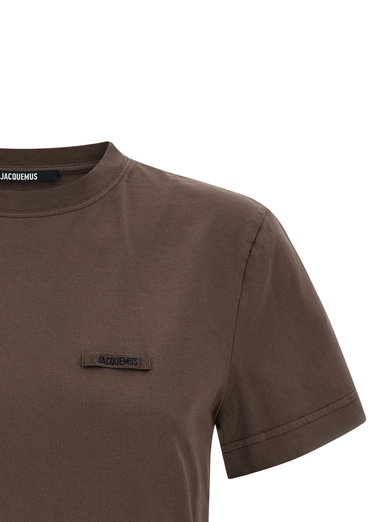Jacquemus Le T-shirt Gros-Grain Brown Cotton T-Shirt