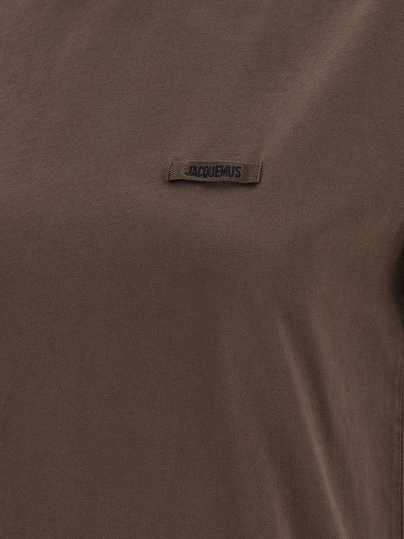 Jacquemus Le T-shirt Gros-Grain Brown Cotton T-Shirt