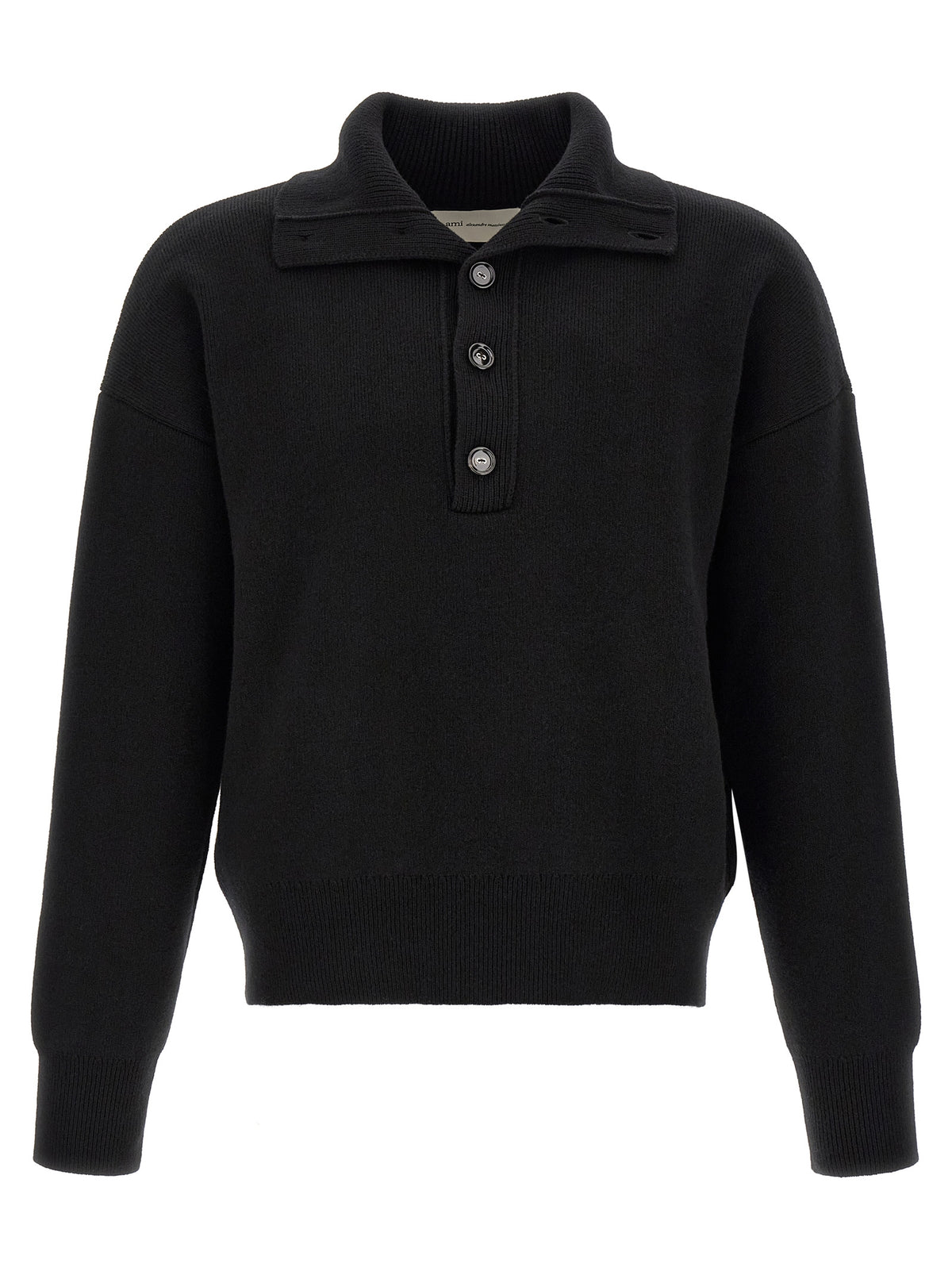 Ami Paris Black Wool Cardigan