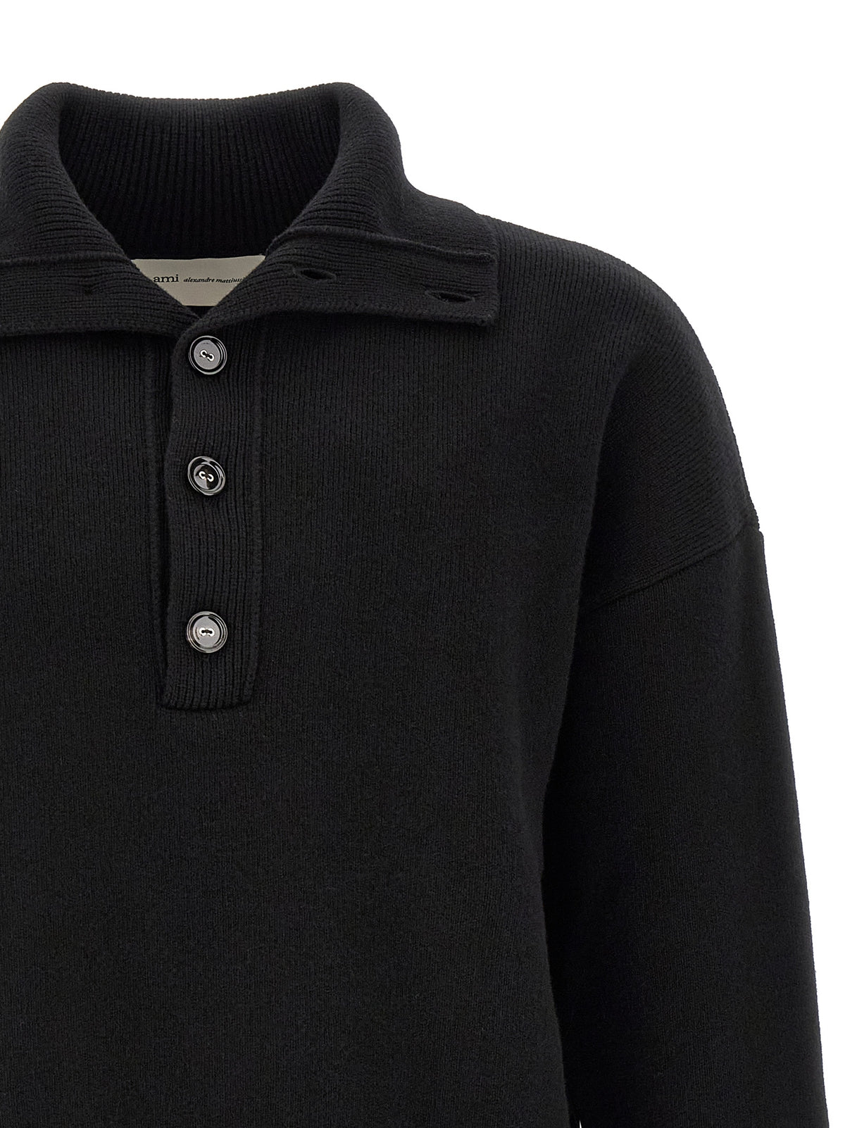 Ami Paris Black Wool Cardigan