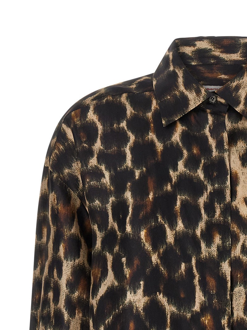 Alberto Biani Brown Silk Blouse - Elegant Everyday Wear
