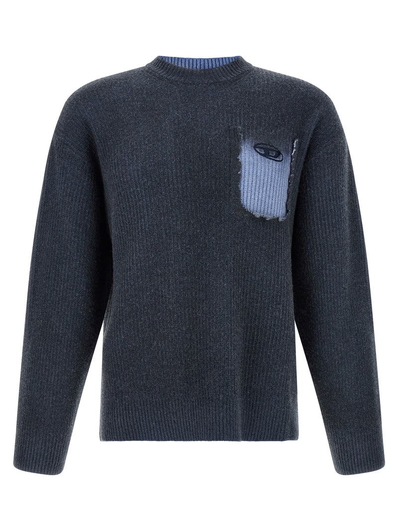 Diesel K-Pickler Blue Wool Cardigan for Men