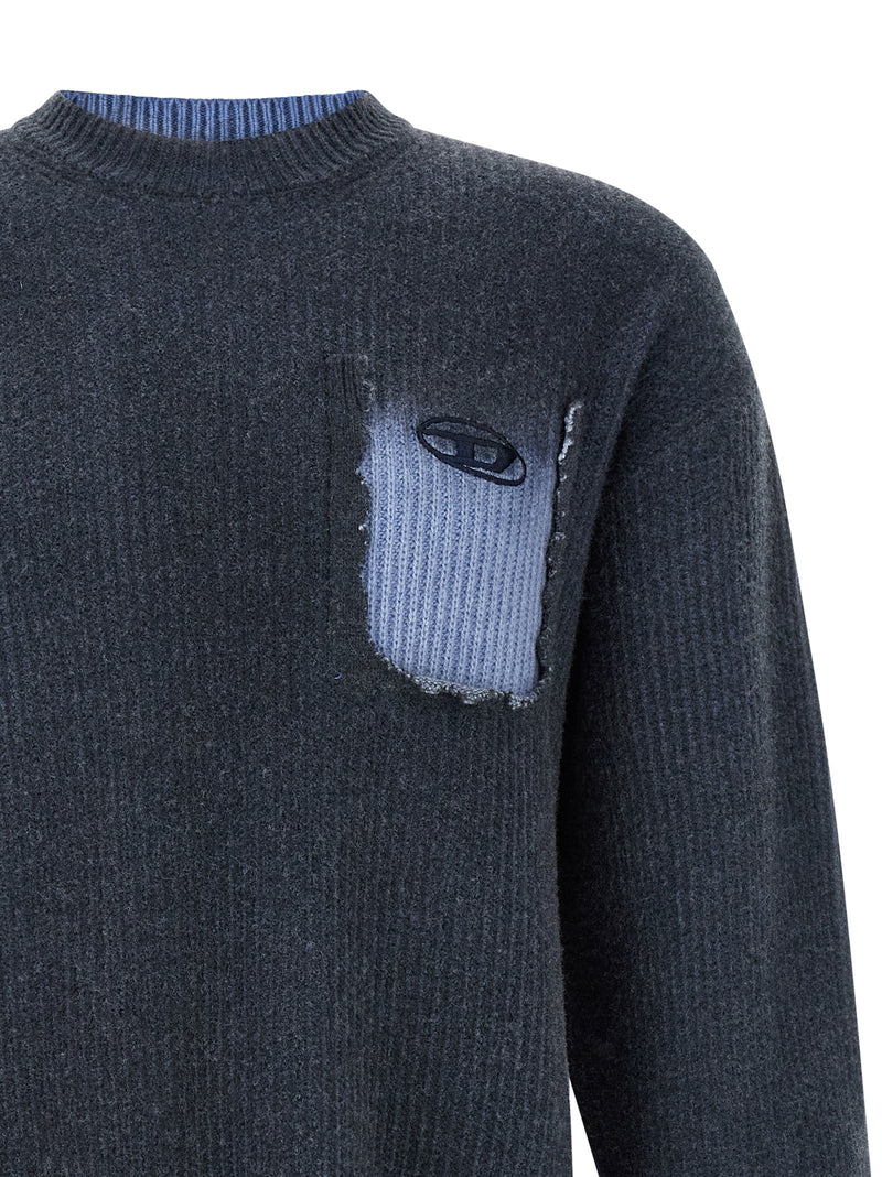 Diesel K-Pickler Blue Wool Cardigan for Men