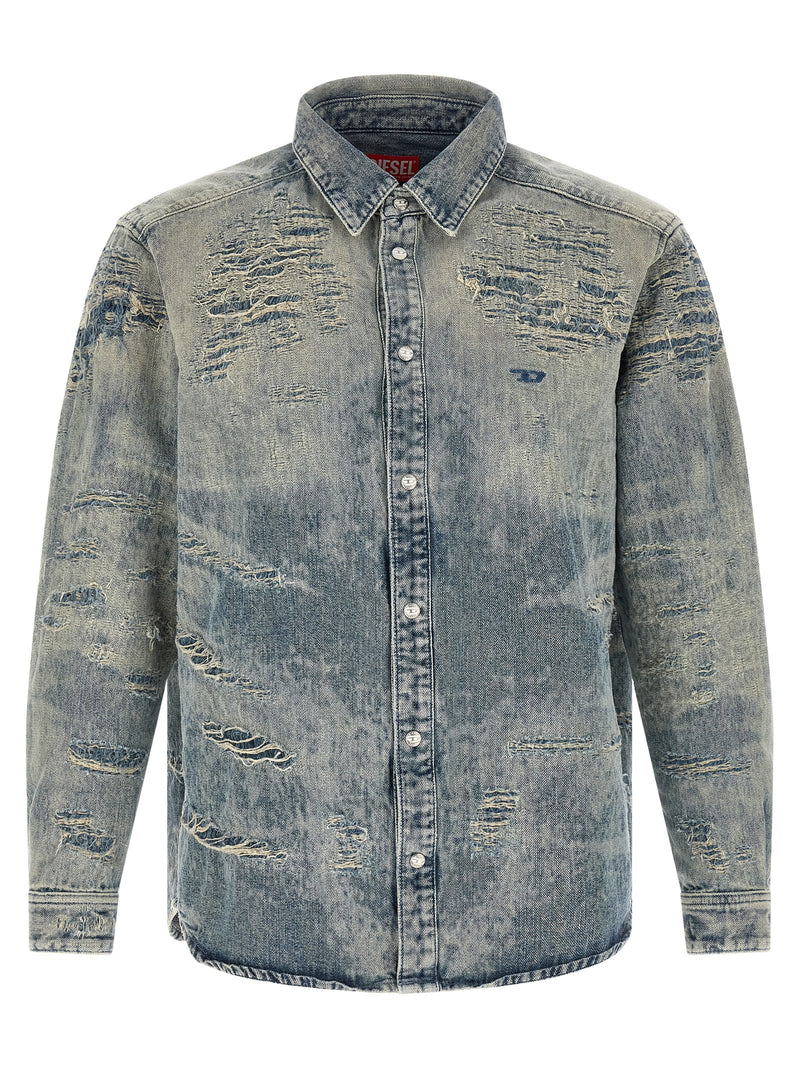 Diesel D-Simply Blue Cotton Blouse for Men