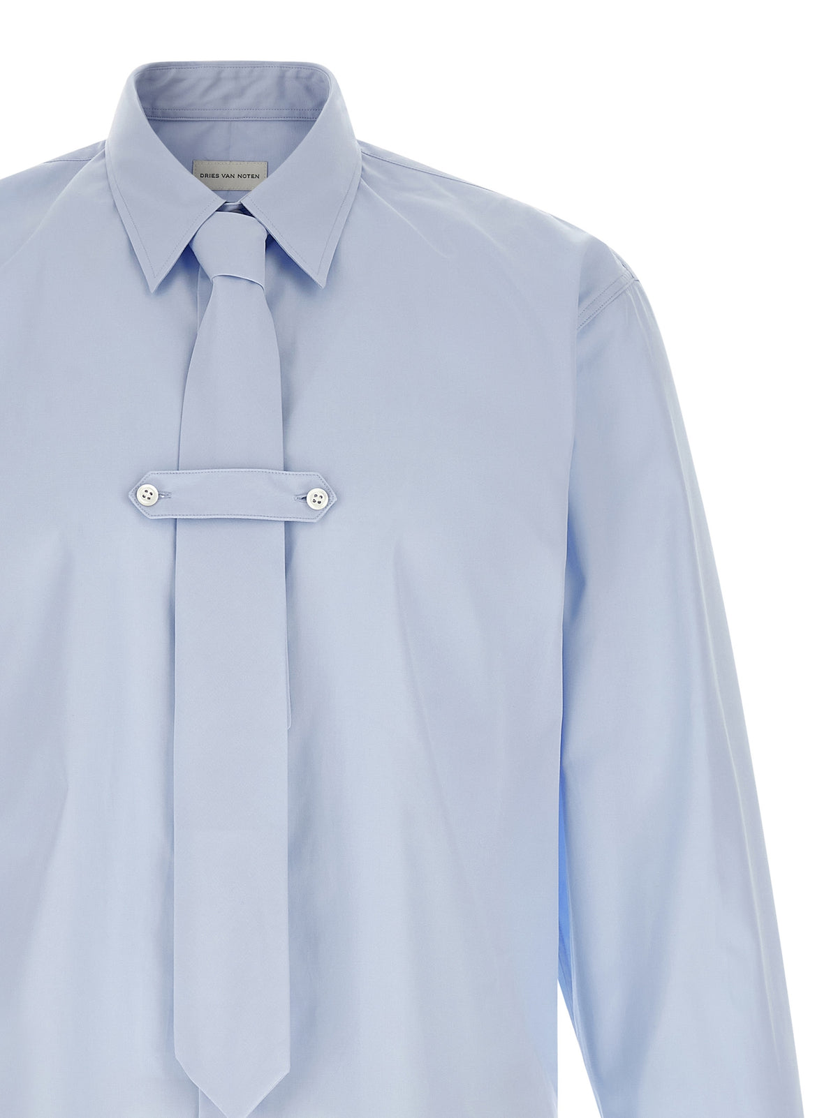 Dries Van Noten Cilian Blue Cotton Blouse for Men