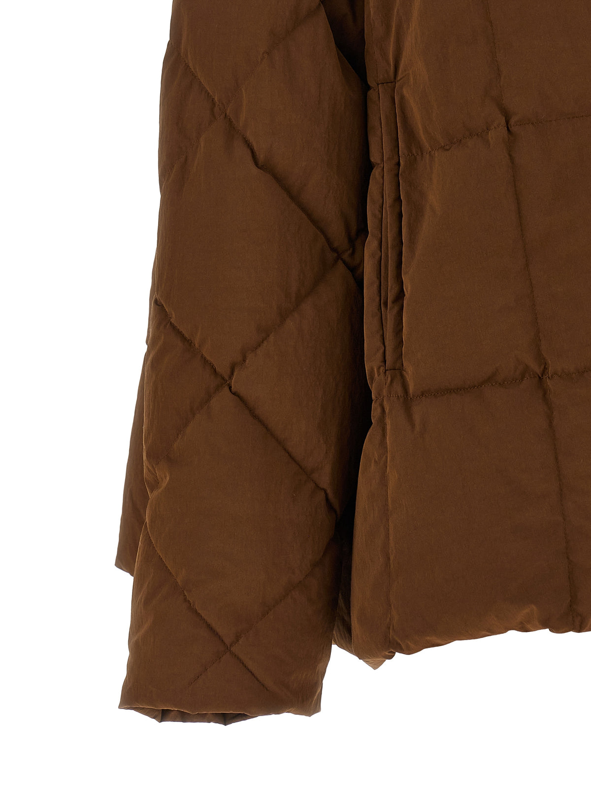 IENKI IENKI 'Arco' Brown Polyester Full-Length Jacket