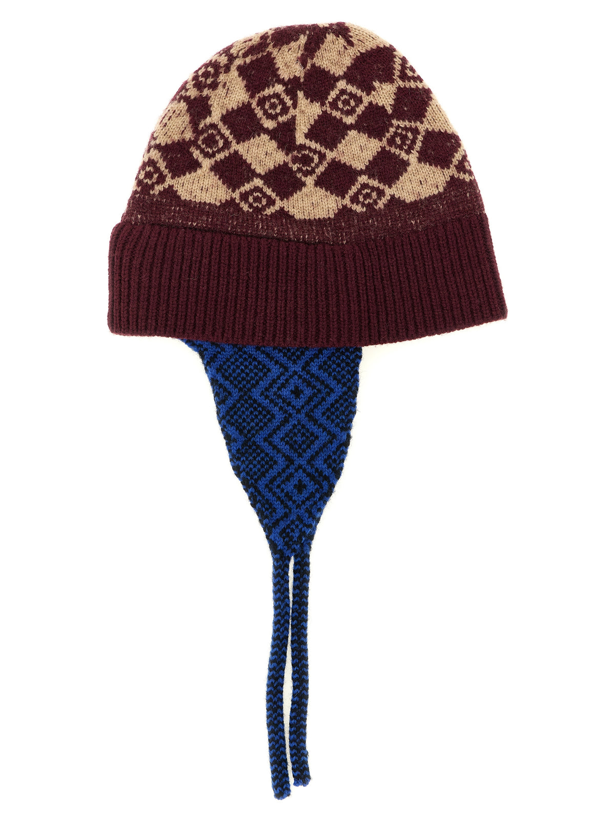 Dries Van Noten Marvin Bordeaux Wool Ear Muffs