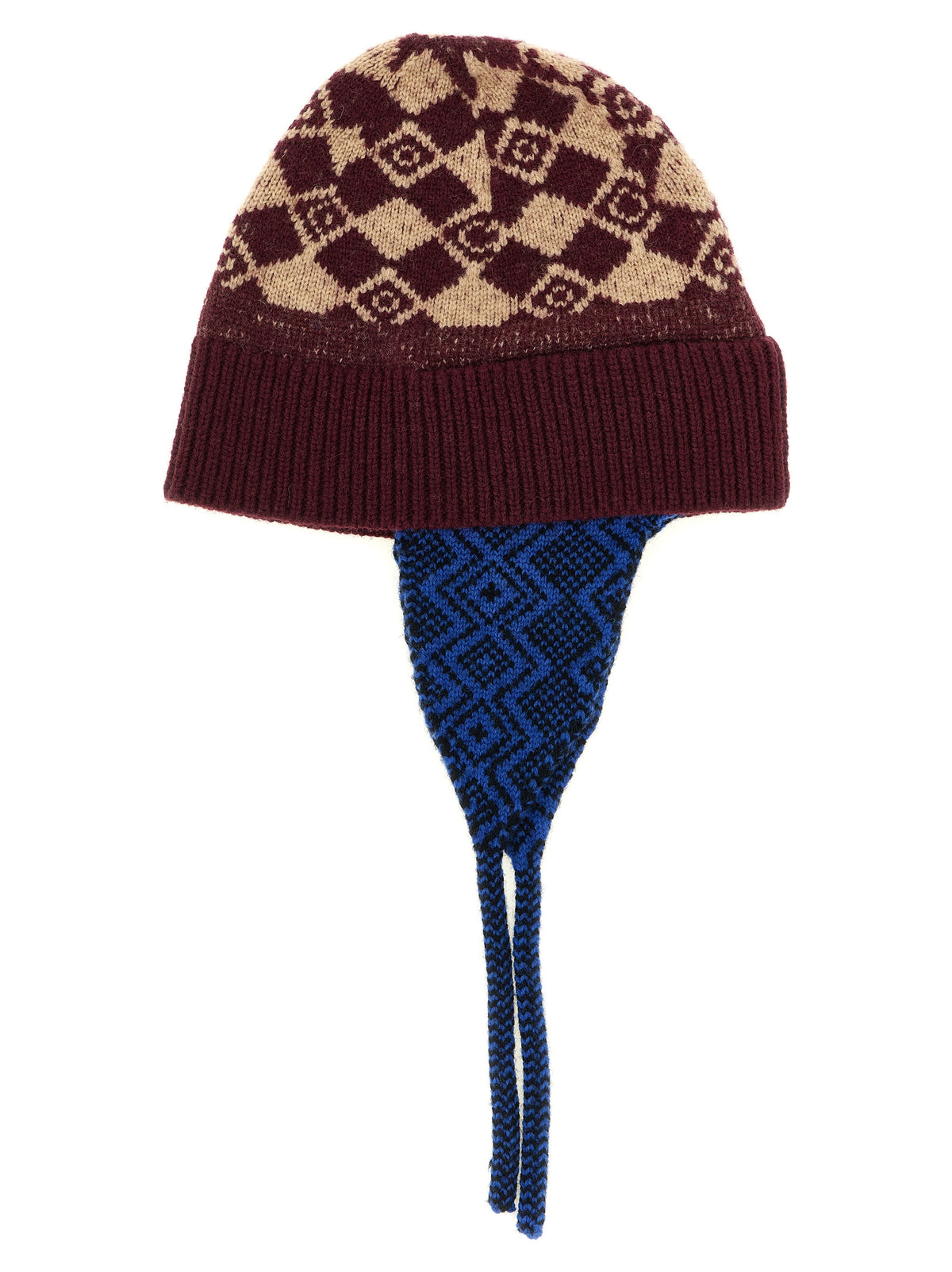 Dries Van Noten Marvin Bordeaux Wool Ear Muffs