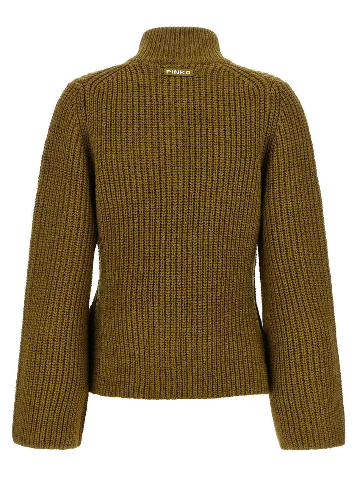 PINKO Pispiglio Bicolor Cardigan in Olive Green