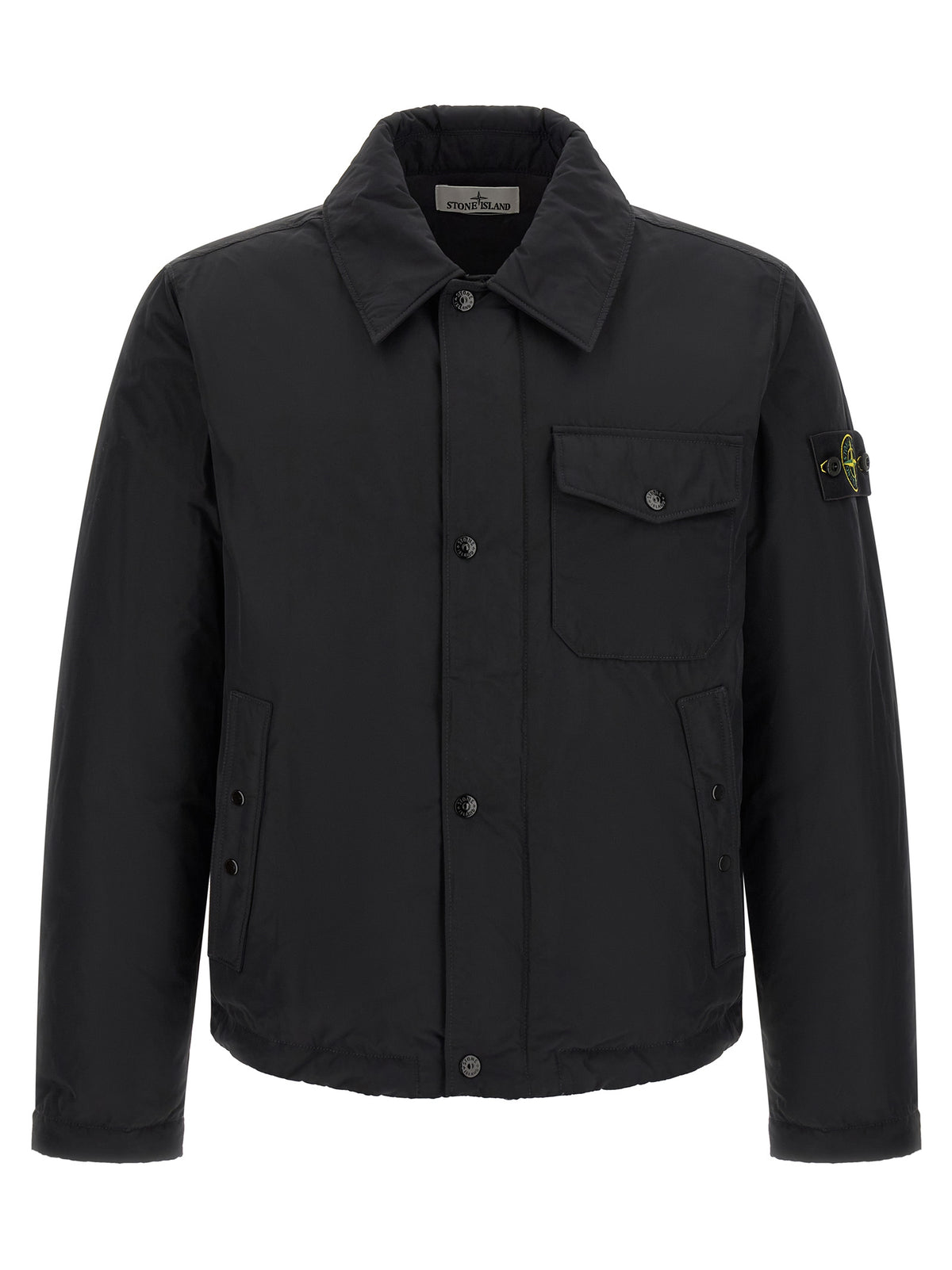 Stone Island Black Polyester Jacket - Modern Outerwear