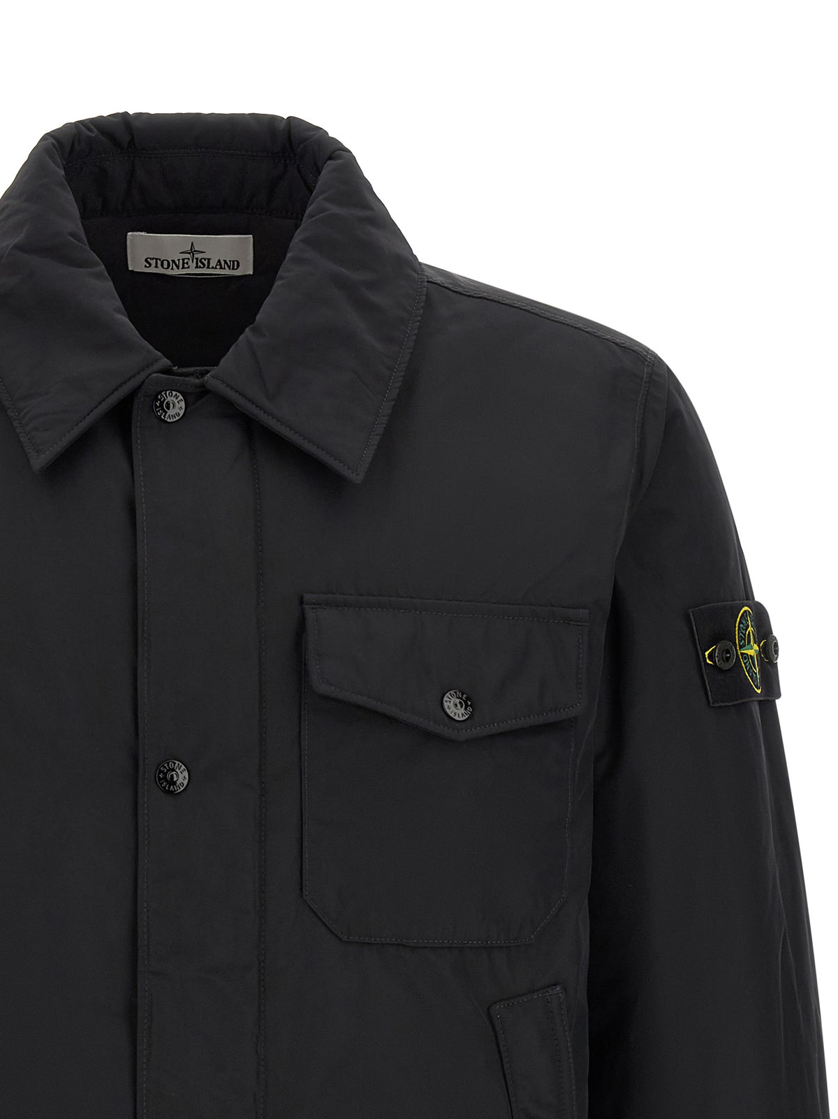Stone Island Black Polyester Jacket - Modern Outerwear