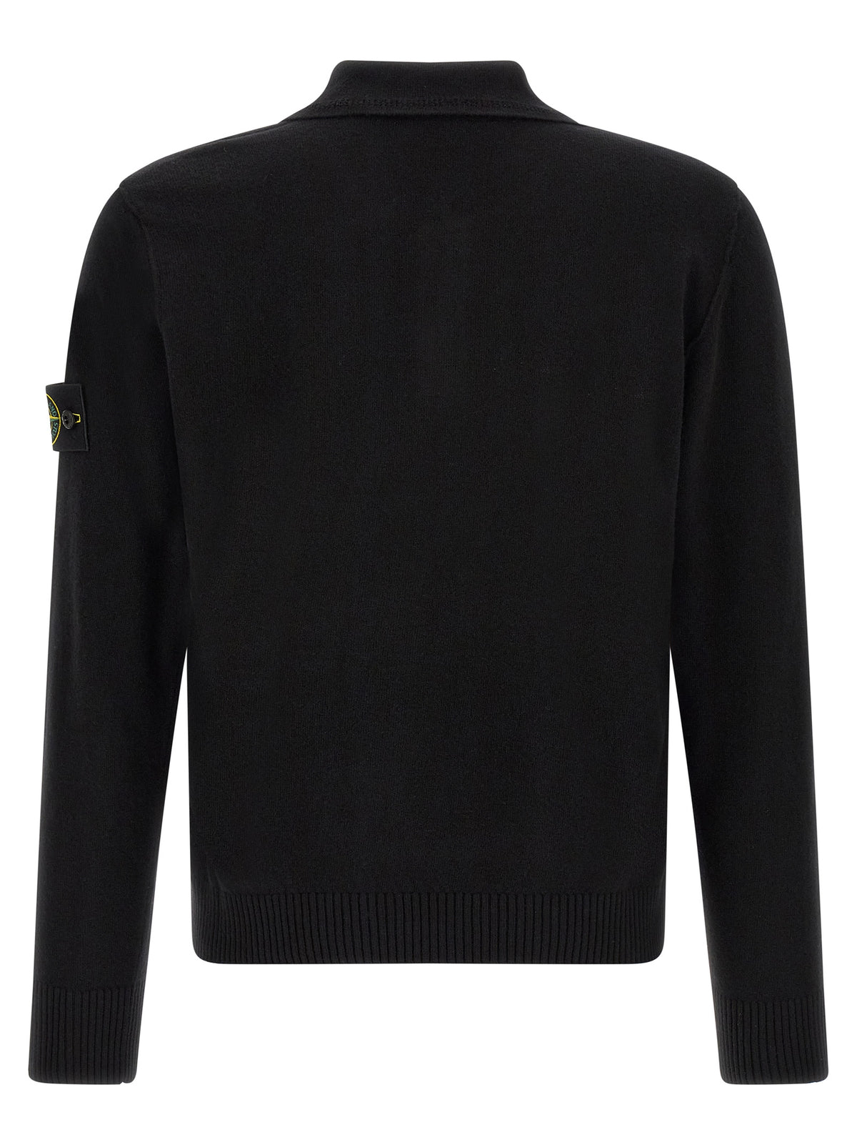 Stone Island Black Virgin Wool Polo Shirt