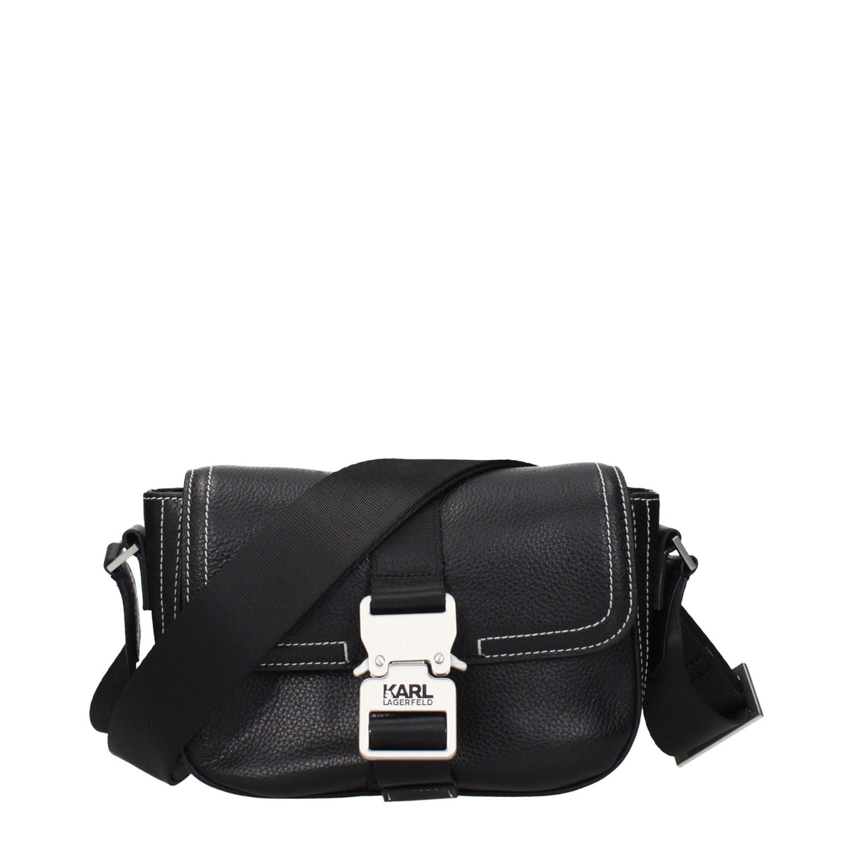 Karl Lagerfeld Black Leather Crossbody Bag - Stylish & Versatile