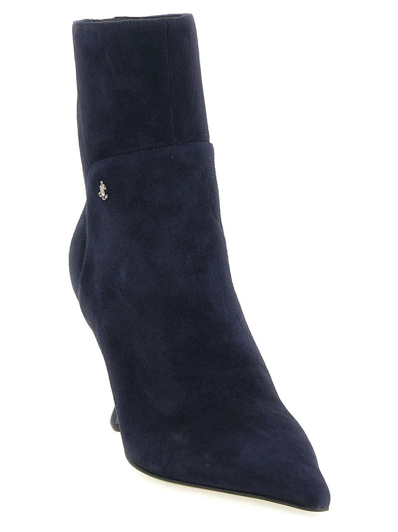 Jimmy Choo Cycas Blue Leather Ankle Boots