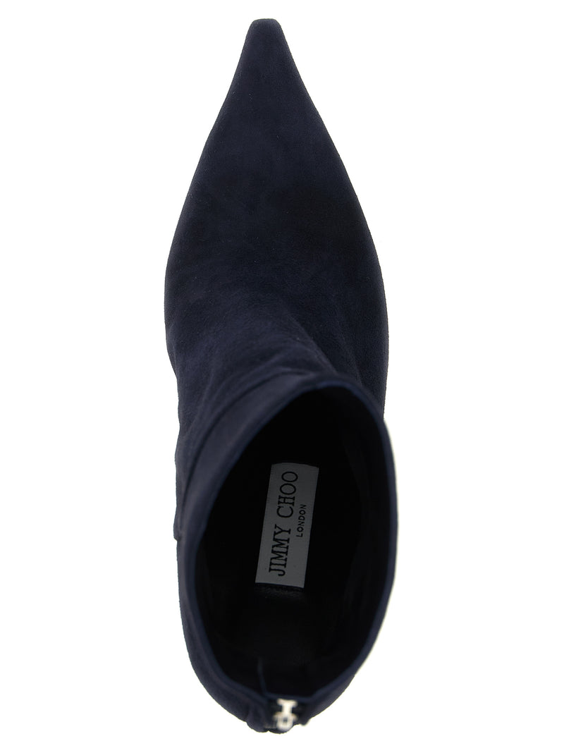 Jimmy Choo Cycas Blue Leather Ankle Boots